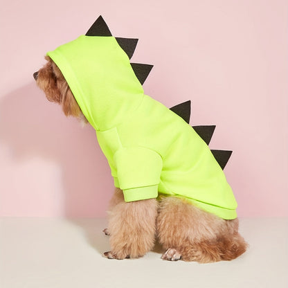 Dog Halloween Costume Fleece Dinosaur Hoodie | Pet Outfit Warm 12
