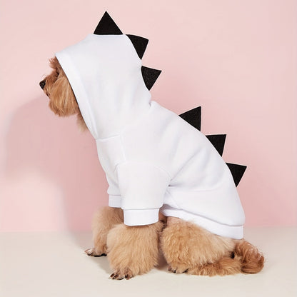 Dog Halloween Costume Fleece Dinosaur Hoodie | Pet Outfit Warm 9