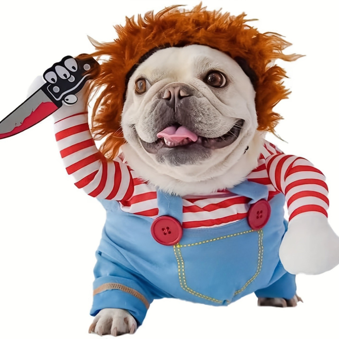 Dog Halloween Costume Plush Funny Outfit | Scary Doll Design 0