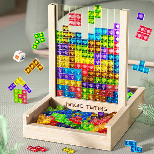 Eco-Friendly Tetris Puzzle Game – Sustainable Wooden Blocks for Family Fun and Skill Building 0