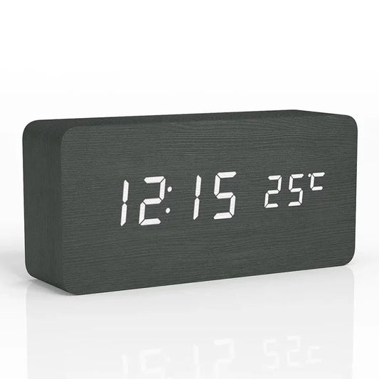 EcoWood | Modern Elegant Digital Wooden Alarm Clock with LED Display 0
