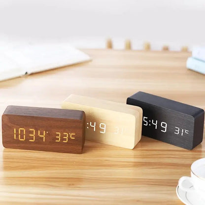 EcoWood | Modern Elegant Digital Wooden Alarm Clock with LED Display 1