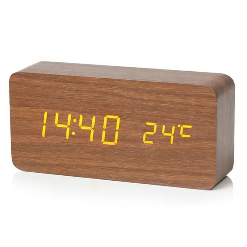 EcoWood | Modern Elegant Digital Wooden Alarm Clock with LED Display 2