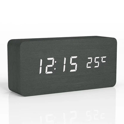 EcoWood | Stylish Modern Silent Digital Alarm Clock with LED Display 0