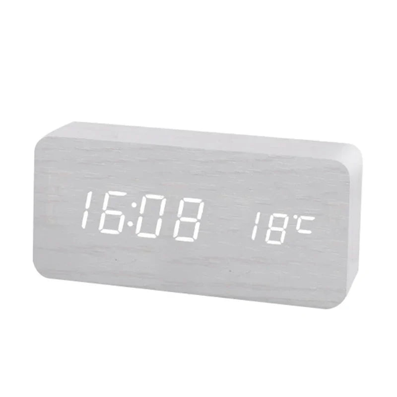 EcoWood | Stylish Modern Silent Digital Alarm Clock with LED Display 5