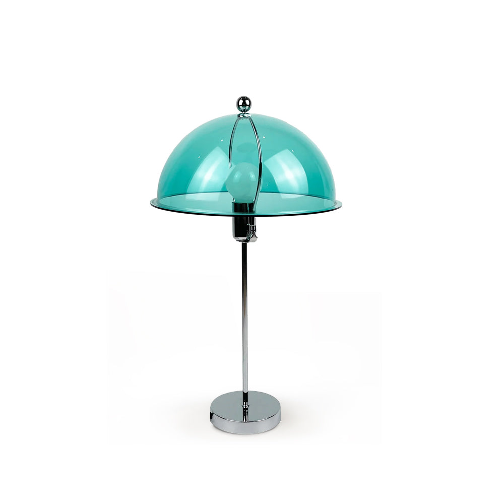 LuxeLight – Elegant Silver Table Lamp with Acrylic Accents
