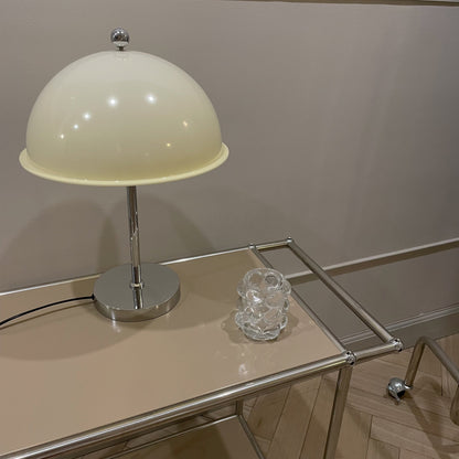 LuxeLight – Elegant Silver Table Lamp with Acrylic Accents