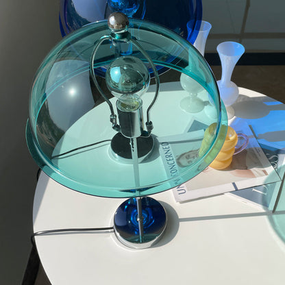 LuxeLight – Elegant Silver Table Lamp with Acrylic Accents