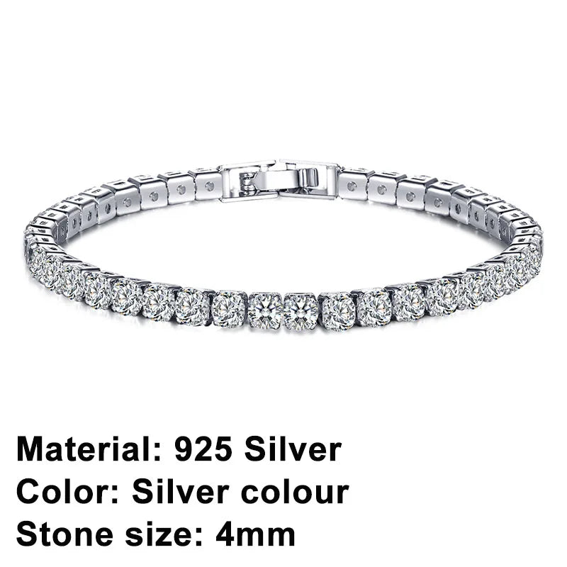 EleganceSparkle | Chic Dazzling Sterling Silver Tennis Bracelet for Women 0