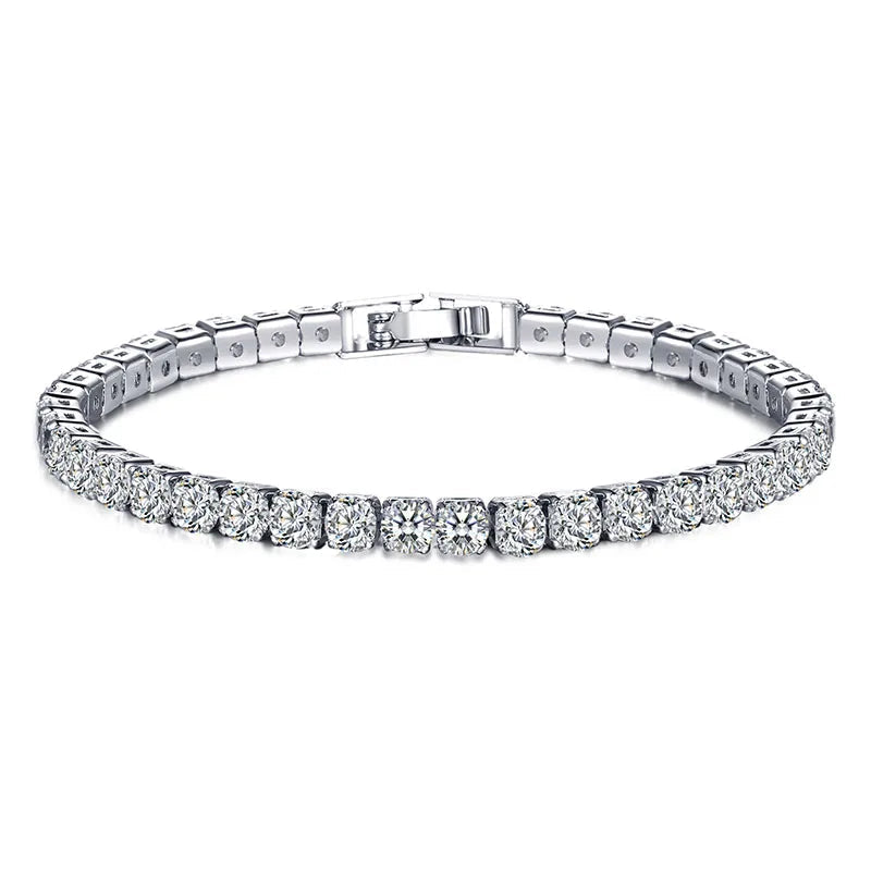 EleganceSparkle | Chic Dazzling Sterling Silver Tennis Bracelet for Women 1