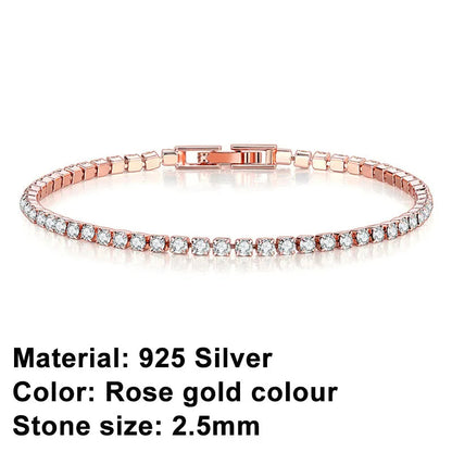 EleganceSparkle | Chic Dazzling Sterling Silver Tennis Bracelet for Women 10
