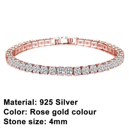 EleganceSparkle | Chic Dazzling Sterling Silver Tennis Bracelet for Women 2