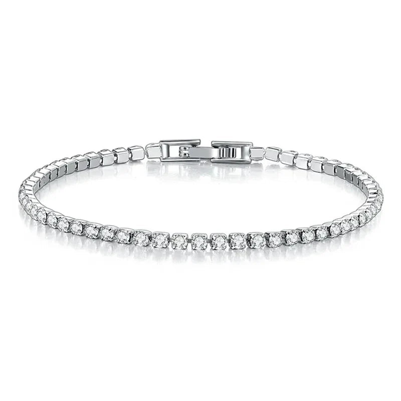 EleganceSparkle | Chic Dazzling Sterling Silver Tennis Bracelet for Women 5