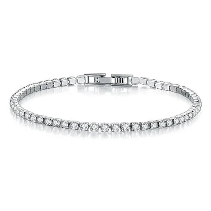 EleganceSparkle | Chic Dazzling Sterling Silver Tennis Bracelet for Women 5