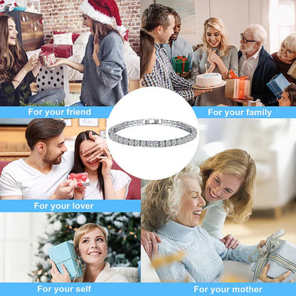 EleganceSparkle | Chic Dazzling Sterling Silver Tennis Bracelet for Women 7