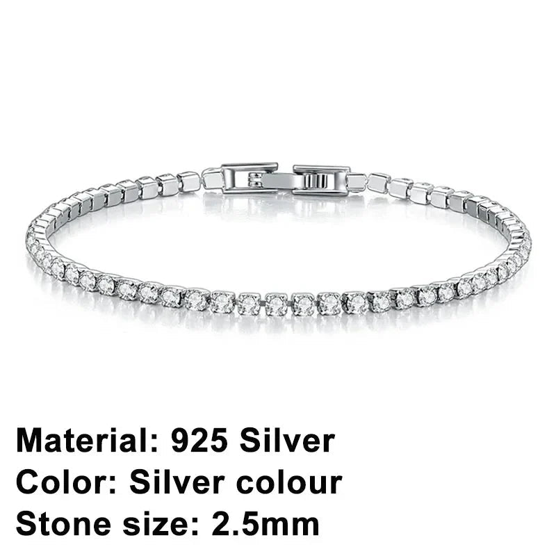 EleganceSparkle | Chic Dazzling Sterling Silver Tennis Bracelet for Women 8