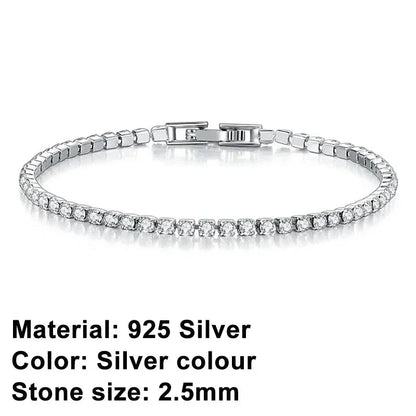 EleganceSparkle | Chic Dazzling Sterling Silver Tennis Bracelet for Women 8