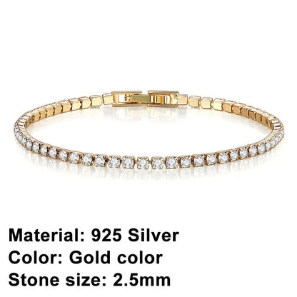 EleganceSparkle | Chic Dazzling Sterling Silver Tennis Bracelet for Women 9