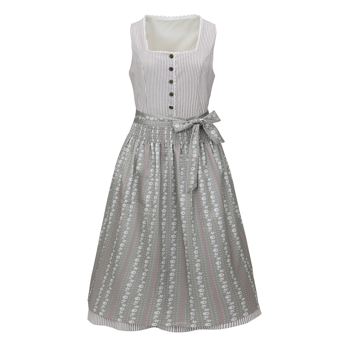 Elegant blue dirndl – Oktoberfest | Three-piece with blouse and decorative apron 0