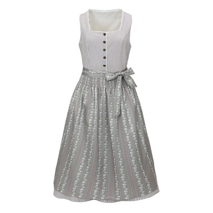 Elegant blue dirndl – Oktoberfest | Three-piece with blouse and decorative apron 0