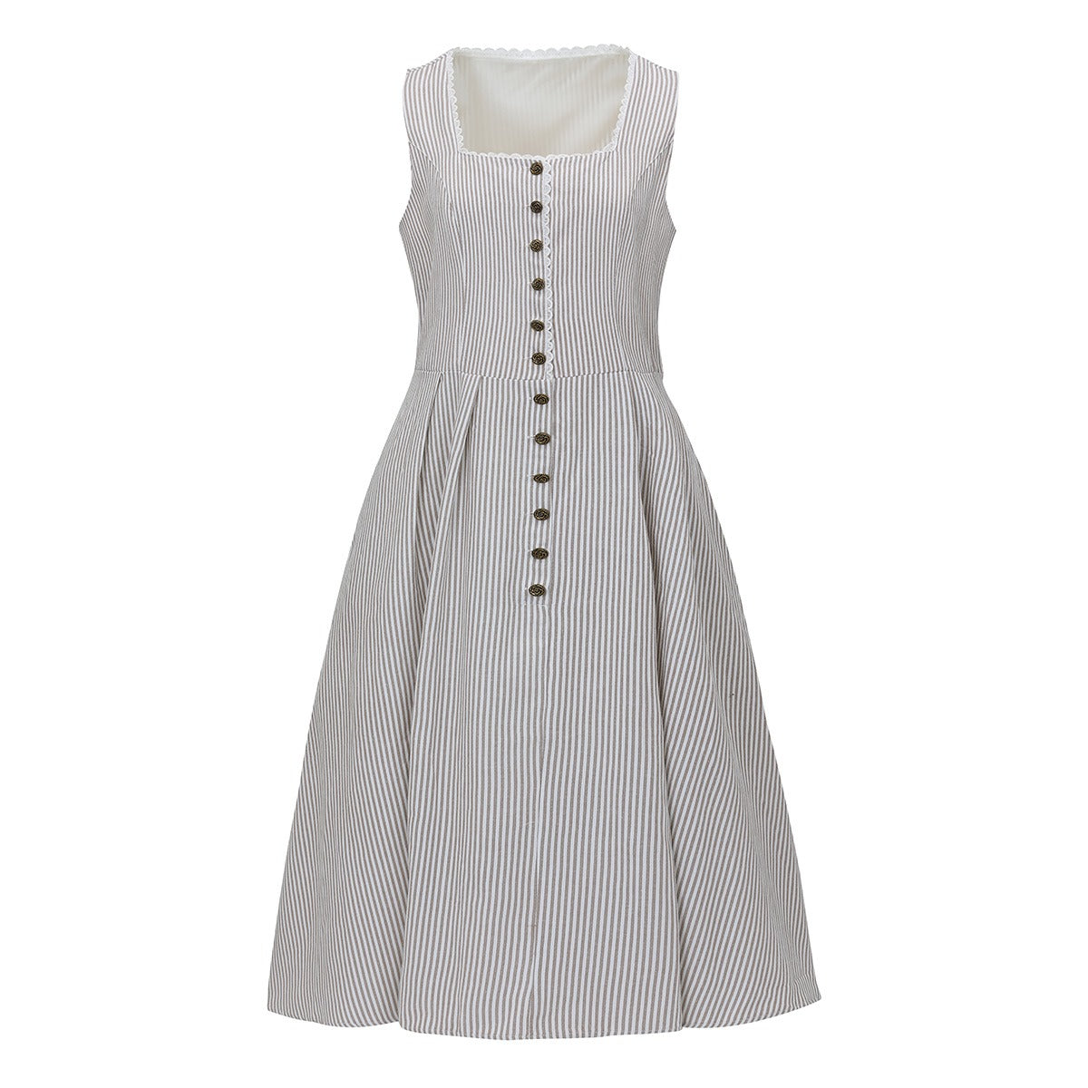 Elegant blue dirndl – Oktoberfest | Three-piece with blouse and decorative apron 2