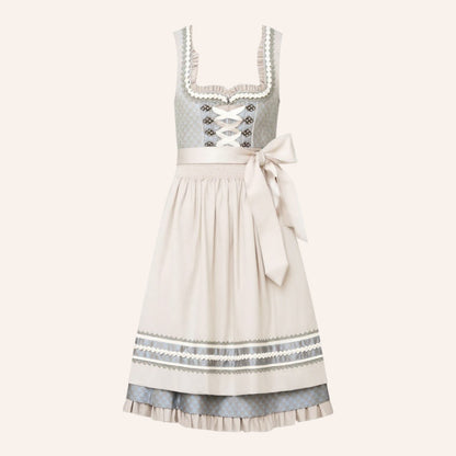 Elegant dirndl dress in apricot – Oktoberfest | Stylish traditional dress with apron 2