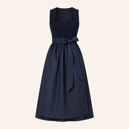 Elegant dirndl dress in navy blue – Oktoberfest | Classic traditional dress with apron 1