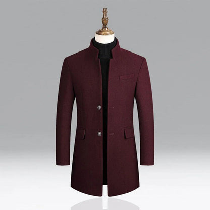 Elegant wool classic men's coat, timeless formal layer 0