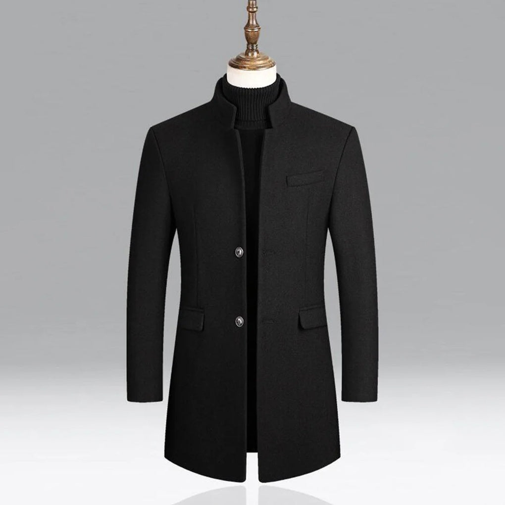 Elegant wool classic men's coat, timeless formal layer 1