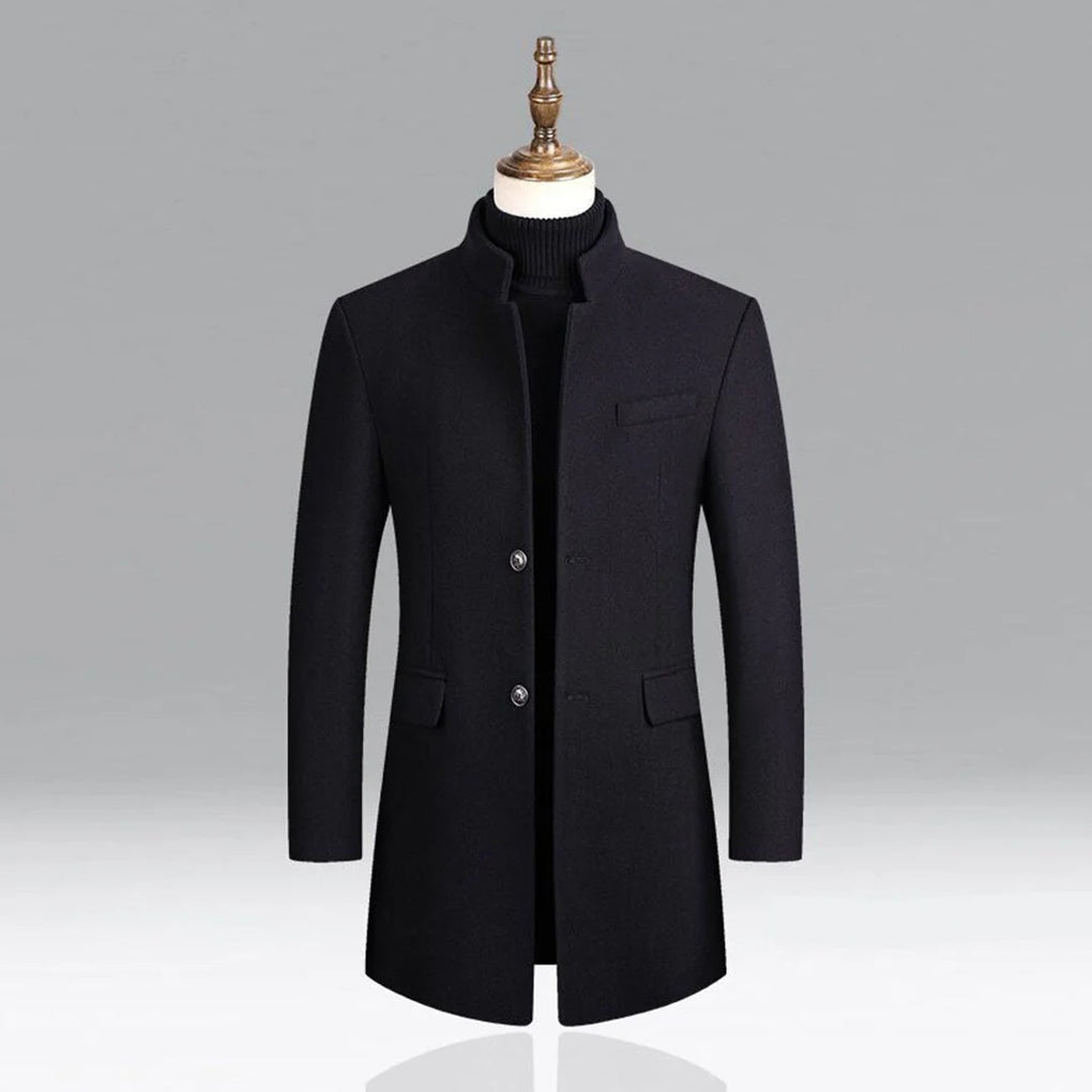 Elegant wool classic men's coat, timeless formal layer 2