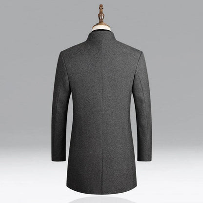 Elegant wool classic men's coat, timeless formal layer 5