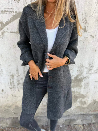 Elena | Classic Elegant Wool Blend Long Coat for Women 3