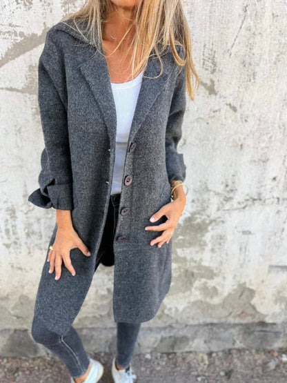 Elena | Classic Elegant Wool Blend Long Coat for Women 4