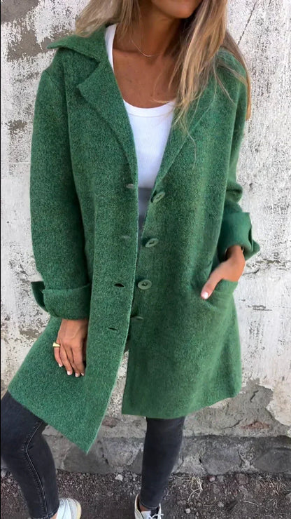 Elena | Classic Elegant Wool Blend Long Coat for Women 5