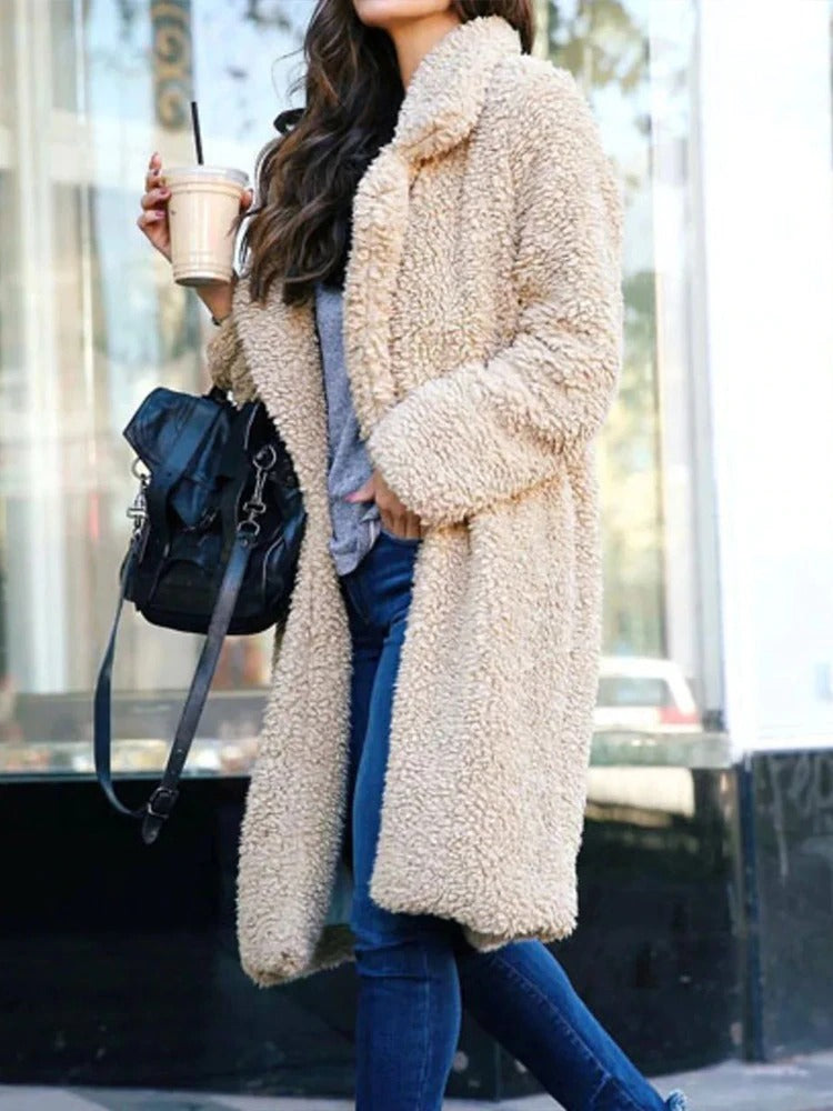 Elena | Cozy Oversized Teddy Winter Coat with Lapel Collar for Women 1