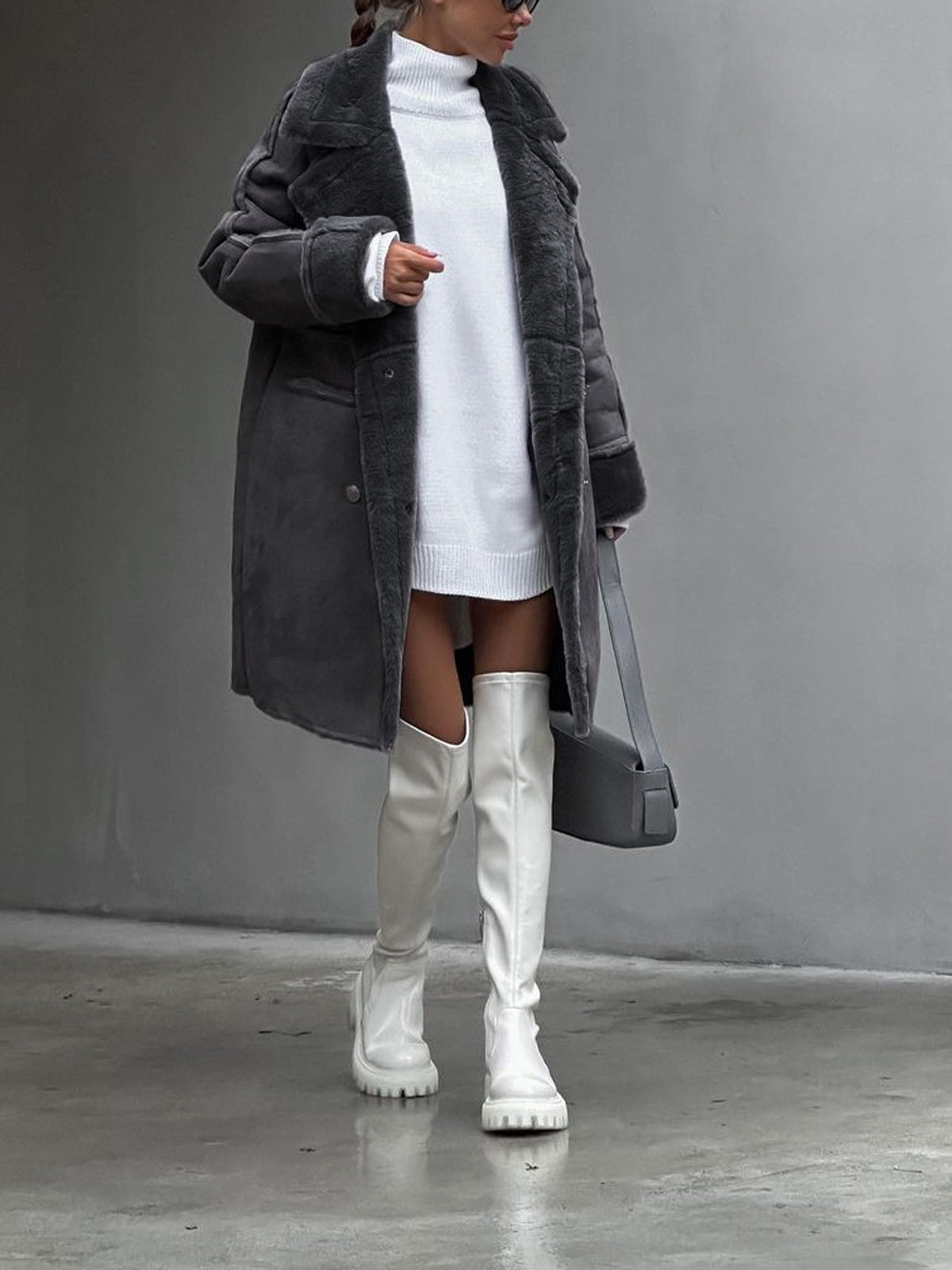 Elena | Cozy Plush Plus Size Winter Coat with Lapel Collar for Women 0