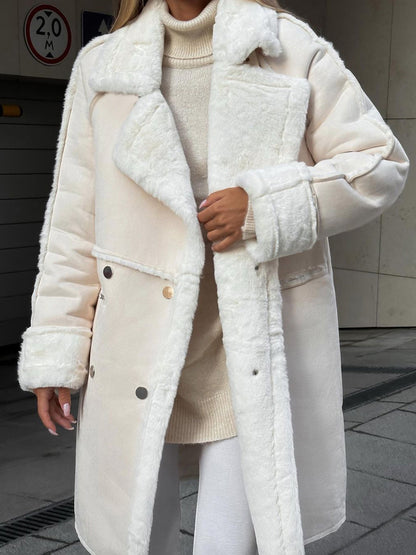 Elena | Cozy Plush Plus Size Winter Coat with Lapel Collar for Women 1