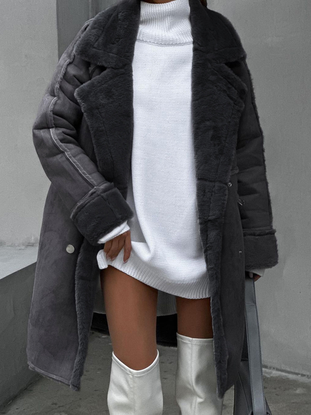 Elena | Cozy Plush Plus Size Winter Coat with Lapel Collar for Women 2