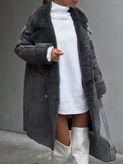 Elena | Cozy Plush Plus Size Winter Coat with Lapel Collar for Women 3