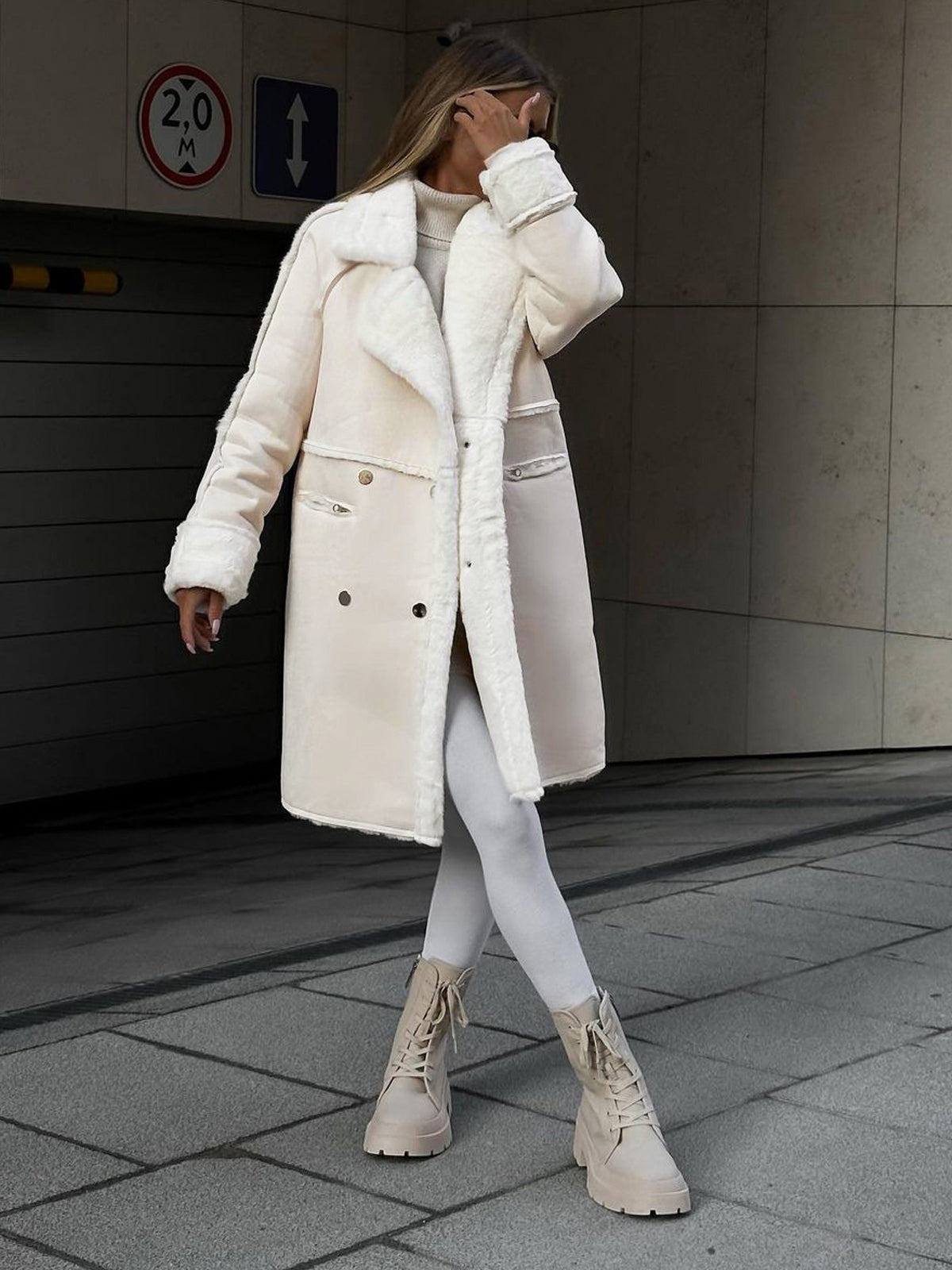 Elena | Cozy Plush Plus Size Winter Coat with Lapel Collar for Women 4