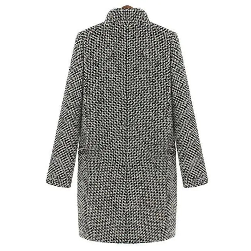 Elena | Elegant Tailored Houndstooth Wool Winter Coat for Women 3