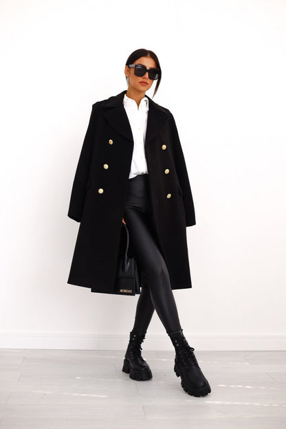 Elena | Elegant Tailored Wool Double-Breasted Trench Coat for Women 5