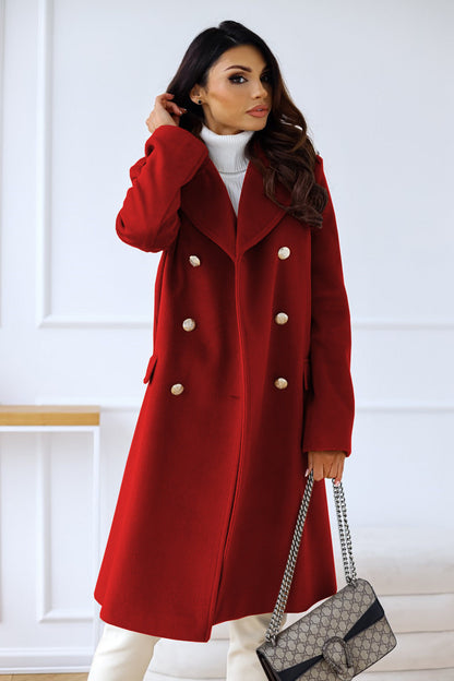 Elena | Elegant Tailored Wool Double-Breasted Trench Coat for Women 8