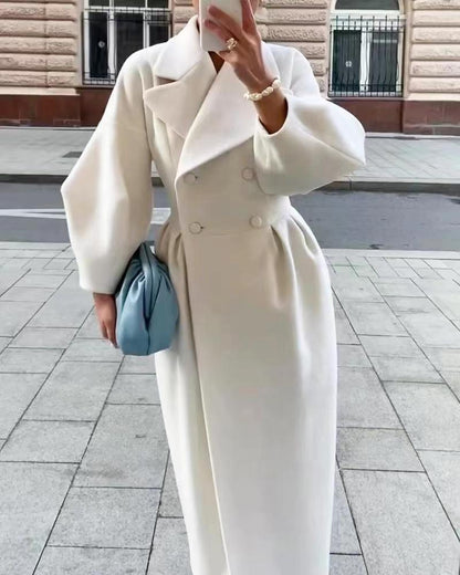 Elena | Elegant Tailored Wool Winter Coat with Oversized Lapel for Women 0