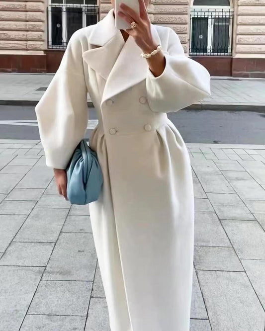 Elena | Elegant Tailored Wool Winter Coat with Oversized Lapel for Women 0