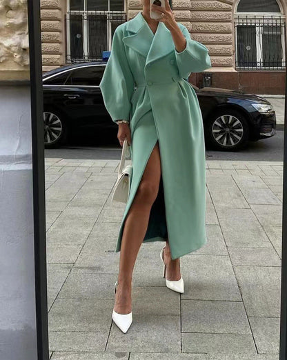 Elena | Elegant Tailored Wool Winter Coat with Oversized Lapel for Women 1
