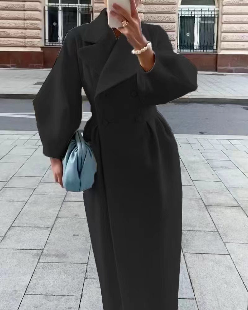 Elena | Elegant Tailored Wool Winter Coat with Oversized Lapel for Women 3