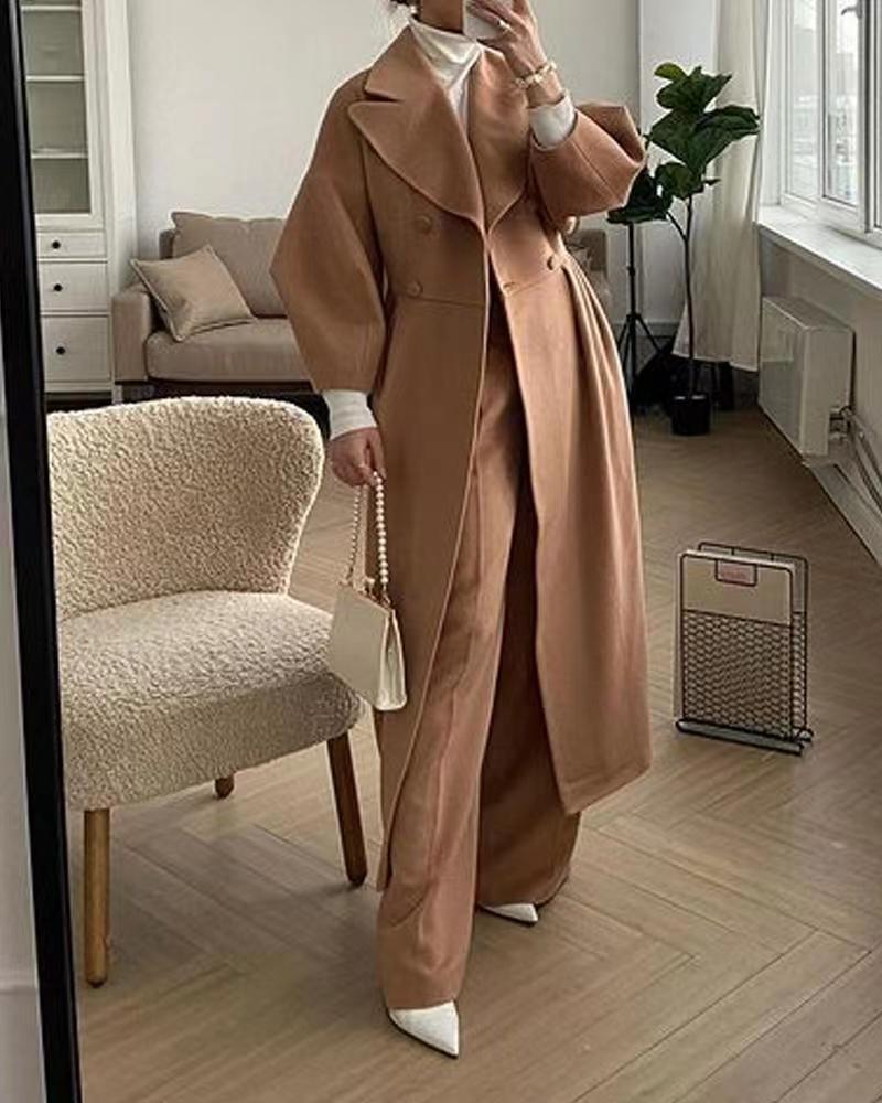 Elena | Elegant Tailored Wool Winter Coat with Oversized Lapel for Women 4
