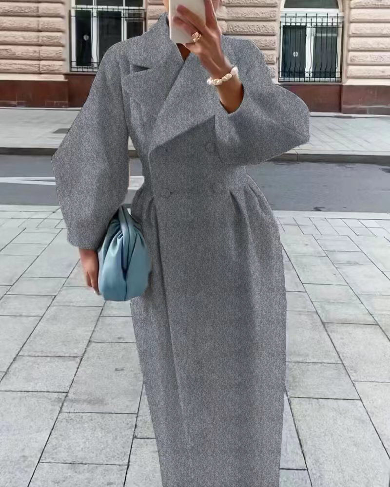 Elena | Elegant Tailored Wool Winter Coat with Oversized Lapel for Women 7