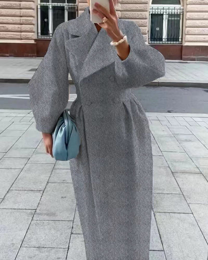 Elena | Elegant Tailored Wool Winter Coat with Oversized Lapel for Women 7